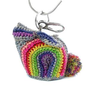 Bunny Charm コインケース バッグチャーム キーホルダー ラフィア マルチカラー