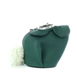 LOEWE Bunny Charm キーホルダー レザー 緑
