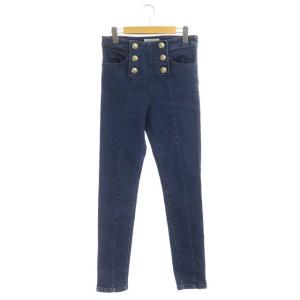 20SS フロントボタンスキニーデニムパンツ テーパード スリム 38 ブルー