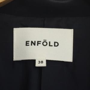 ENFOLD ボタンレスチェスターコート スプリングコート ロング 38 ネイビー