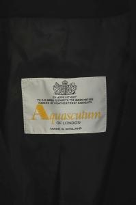 Aquascutum ロングコート ステンカラーコート アウター アンゴラモヘア ウール混 黒 ブラック