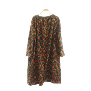 45rpm ワンピース ロング コーデュロイ 花柄 長袖 0 オレンジ ボルドー グリーン