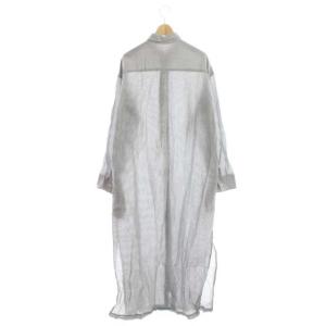 Deuxieme Classe コットンストライプシャツワンピース グレー