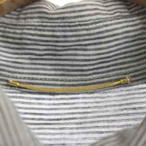 Deuxieme Classe コットンストライプシャツワンピース グレー