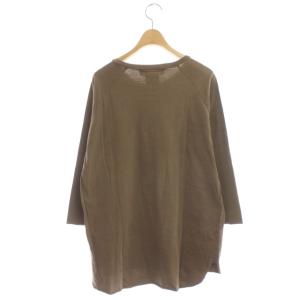 REMI RELIEF コットンダメージ加工カットソー Tシャツ プルオーバー 長袖 F ブラウン