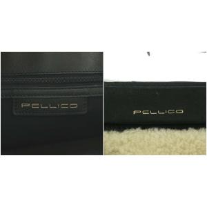 PELLICO ハンドバッグ ショルダーバッグ 2way ボア レザー アイボリー 黒 ブラック