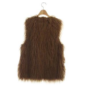 TOMORROWLAND ファーベスト ファージャケット ノースリーブ 36 ブラウン