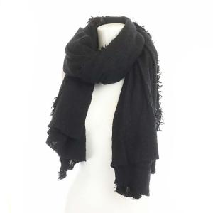 ストール ウール シルク混 ブラック