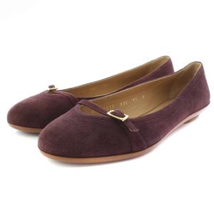 パンプス スエード 24cm パープル