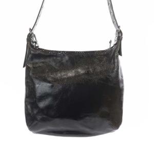 Longchamp ショルダーバッグ パテントレザー エナメル ブラック