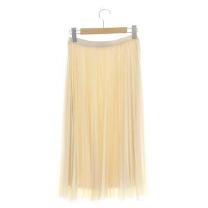 ANAYI 21SS シフォン プリーツスカート フレア ミモレ丈 34 アイボリー