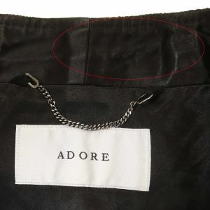 ADORE ハイツイスト ノーカラージャケット 背抜き 38  黒 ブラック