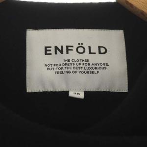 ENFOLD ノーカラーコート アウター ウール ロング バックタック 38 ブラック