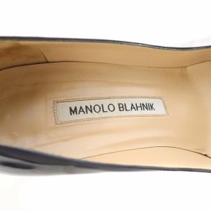 MANOLO BLAHNIK パンプス エナメル ハイヒール 36 1/2 ネイビー