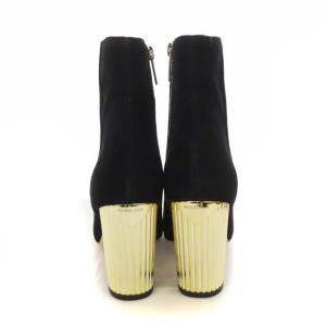 MICHAEL Michael Kors ショートブーツ メタルヒール スクエアトゥ スエード 7.5M 24.5cm ブラック