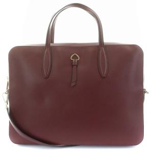 kate spade new york ショルダーバッグ ビジネスバッグ 2way レザー ロゴ ボルドー