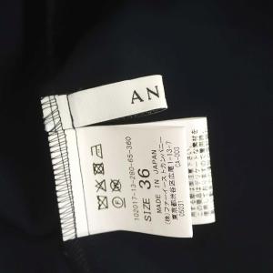 ANAYI 20SS ダブルクロスソデレースブラウス バルーンスリーブ レース 36 ネイビー