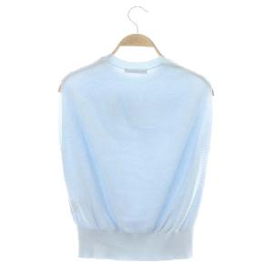 ANAYI 21SS コットンアセテートガーターコクーンプルオーバーニット 36 ライトブルー
