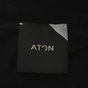 ATON ウールバックジップポケットデザインスカート 02 ブラック