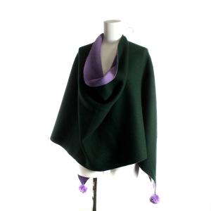 MYLAN Double Face Pom Pom Stole ボンボン カシミヤ グリーン