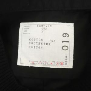 sacai Cotton Knit Dress ニット切替シャツワンピース 膝丈 フレア  2 ブラック