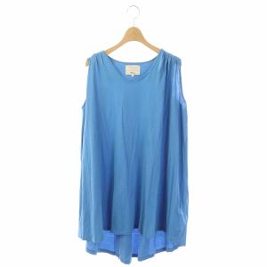 × デミリー DEMYLEE ノースリーブ Vネック ワンピース ミニ XS 水色 ライトブルー