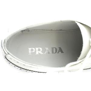 PRADA スニーカー ウィングチップ レザー 厚底 24cm ホワイト
