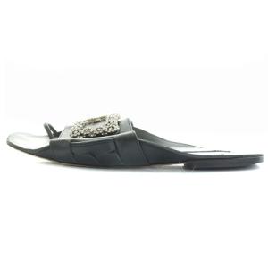 PIPPICHIC ミュール ビジュー レザー 37 ブラック