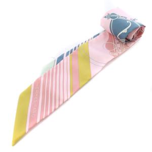 HERMES 21AW スカーフ ツイリー シルク Ex-Libris Rose Pale/Vert/ マルチ