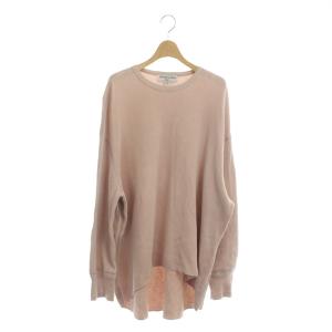 サーマル クルーネック カットソー 長袖 オーバーサイズ ピンク