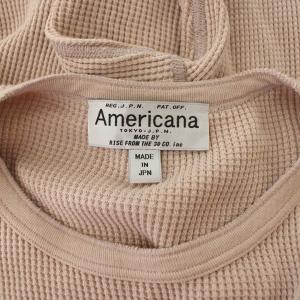 AMERICANA サーマル クルーネック カットソー 長袖 オーバーサイズ ピンク