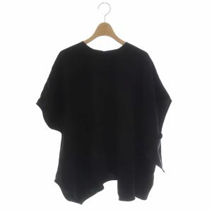 ツイルストレッチランダムヘムカットソー 38 ブラック