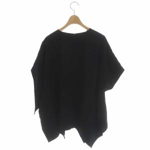 ENFOLD ツイルストレッチランダムヘムカットソー 38 ブラック