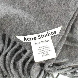 Acne Studios ストール フリンジ ウール グレー