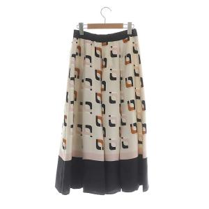 Grace Class 21AW キカモチーフツイルスカート ボックスプリーツ フレア 36 アイボリー