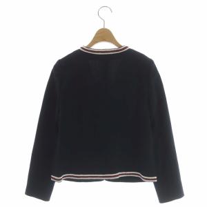 ANAYI コットンジャケット ノーカラー カラーレス 36 ネイビー レッド ホワイト