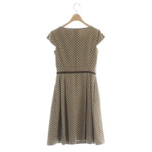 TOCCA 25TH CHECKER BOARD ドレス ワンピース フレア 総柄 リボン フレンチスリーブ