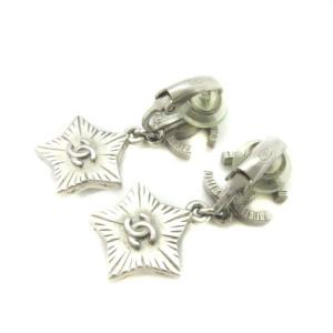 CHANEL イヤリング スタードロップ ココマーク シルバー色 A17B