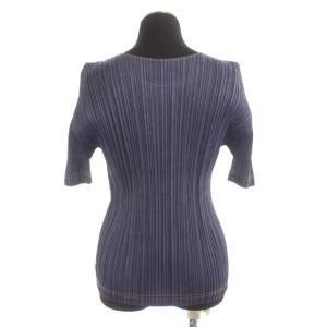 PLEATS PLEASE ISSEY MIYAKE ISSEY MIYAKE デニム風プリーツカットソー 五分袖 3 ブルー