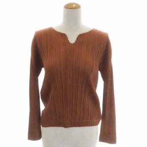 スキッパープリーツカットソー 長袖 プルオーバー 3 ブラウン