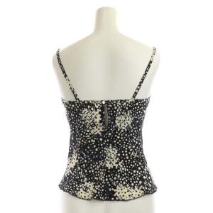 CHANEL 02A P20221V11568 ココマーク総柄 シルクキャミソール 34 黒 アイボリー