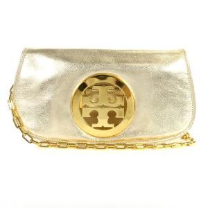 ショルダーバッグ フラップデザイン チェーンショルダー レザー ゴールド色