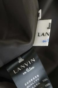 LANVIN en Bleu フラワー総柄ワンピース ロング 長袖 38 ダークブラウン ピンク