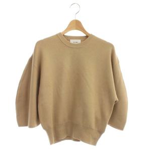22SS BALLOON SLEEVE KNIT TOPS バルーンスリーブ セーター 七分袖 クルーネック 1 ベージュ