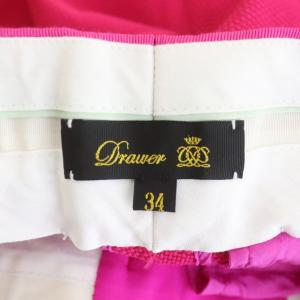 Drawer ピケカラープレスパンツ テーパード 34 ピンク