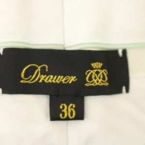 Drawer スリムパンツ テーパード コットン 36 緑 グリーン