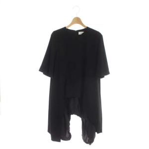 21SS PEダブルクロス バルーンTOP チュニック 切替 38 ブラック