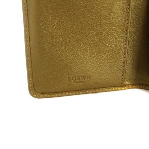 LOEWE カードケース 二つ折り レザー ゴールド色