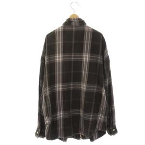 Deuxieme Classe 19SS ジップチェック柄シャツジャケット ブルゾン ミドル丈 ダークブラウン グレー