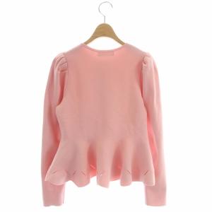 CELFORD 22SS スリットヘムペプラムカーディガン ニット ジップアップ 36 ピンク